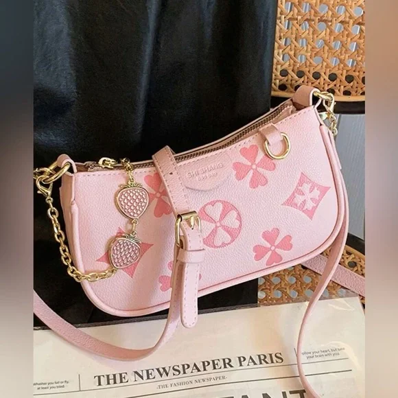 NWOT Pink, Versatile, Casual Cross Body Small Luxury Shoulder Bag Purse - Picture 4 of 8